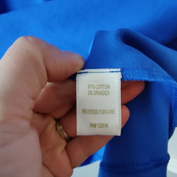 Garnet Hill Women's Sz 8 Ponte Knit Royal Blue Long Sleeve Sheath Dress Career - Picture 3 of 8